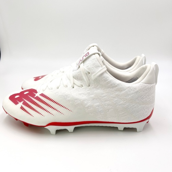 New Balance Mens Red White Burn X2 Low Cut Lacrosse Cleats Shoes Size 6.5 - Picture 6 of 12